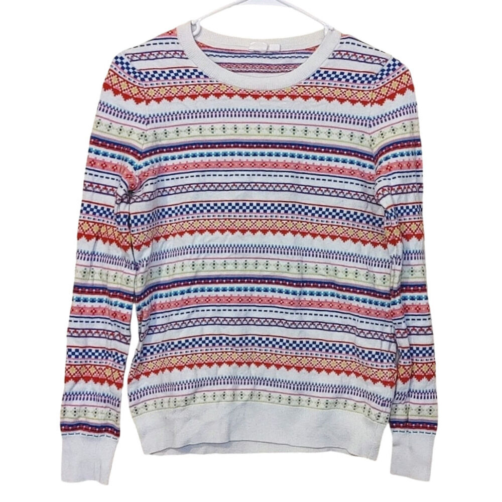 Gap Size Small S Striped Stripes Christmas Winter Sweater Cotton Well Made